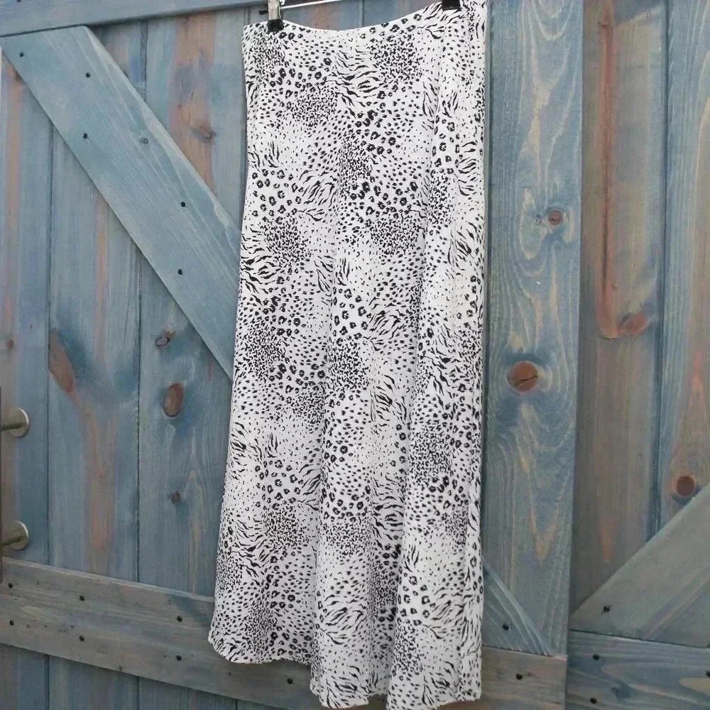 Joie Animal Print Black and White Brystal Bias Cut Small Size 4 - Picture 4 of 8